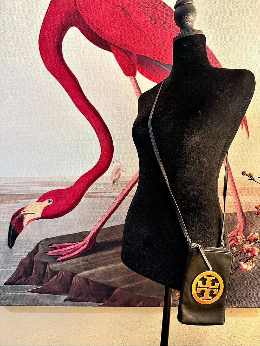 Tory Burch Miller Metal-Logo Phone Crossbody Black Bag